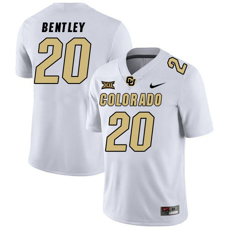 Colorado Buffaloes #20 LaVonta Bentley Big 12 Conference College Football Jerseys Stitched Sale-White
